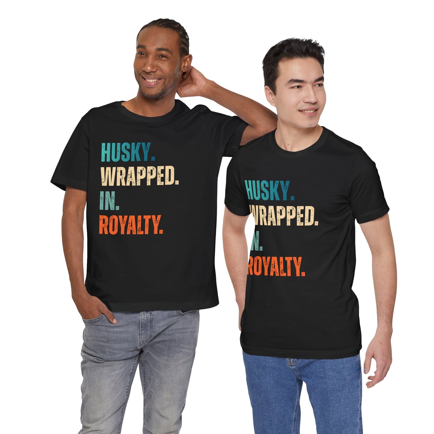 Husky Wrapped in Royalty Shirt – Elegant Dog Lover Tee, Premium Husky Gift